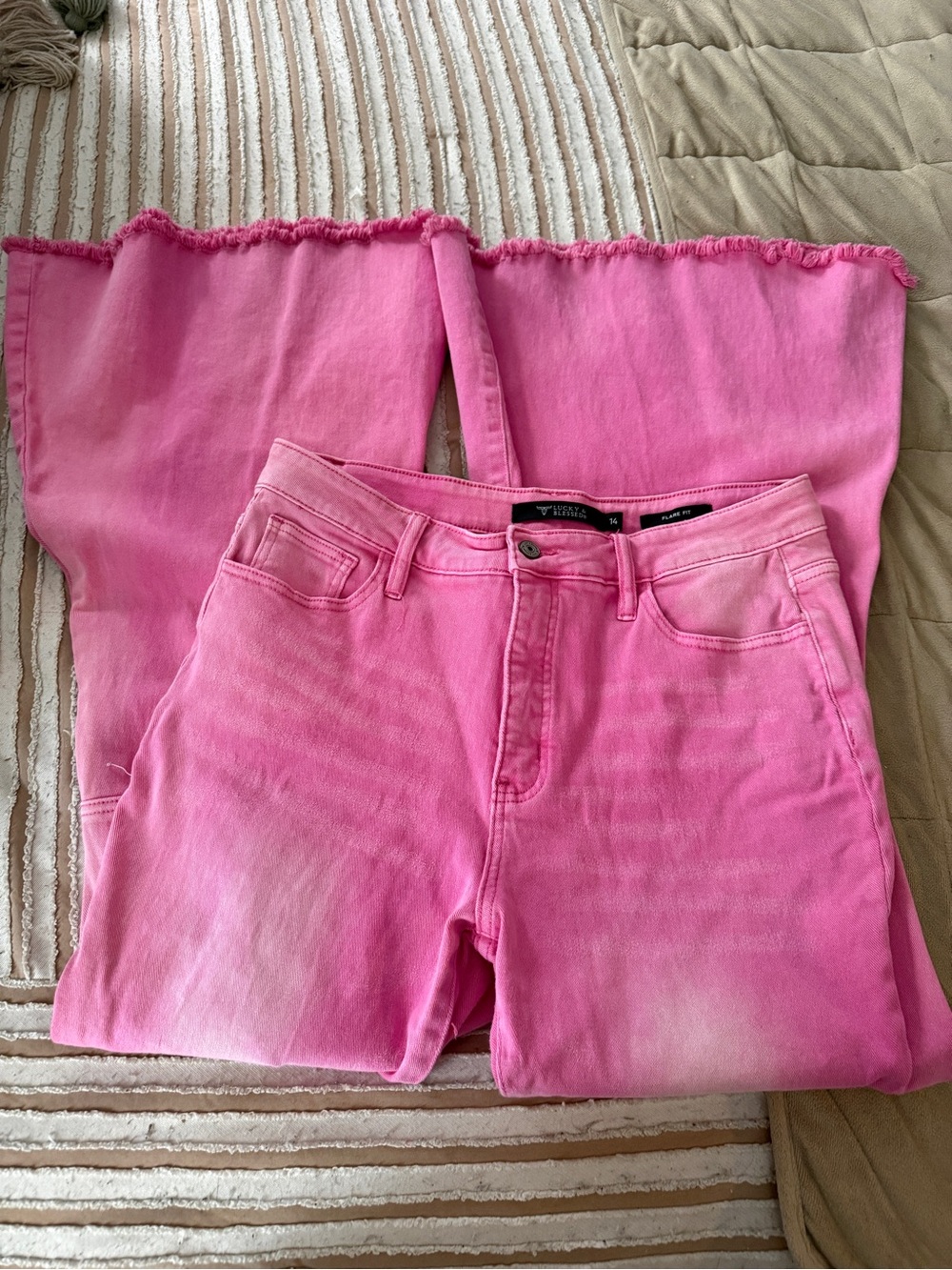 Lucky & Blessed Hot Pink Flare Fit Jeans